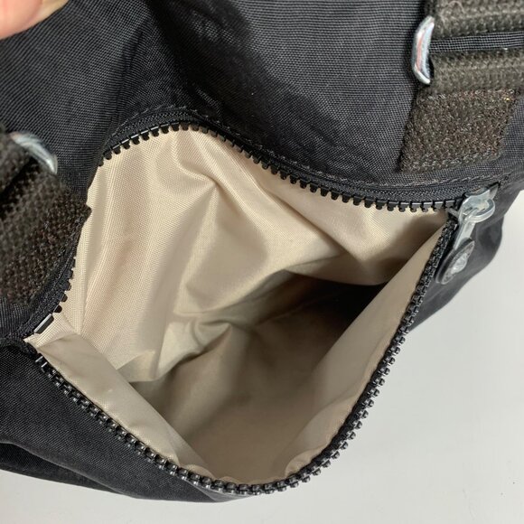 KIPLING Pilar Large Black Tonal Nylon Shoulder Bag Satchel Crossbody Bag - Picture 7 of 10